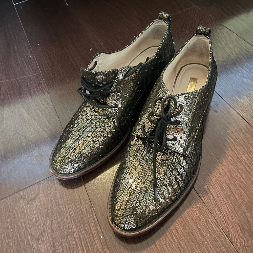 Louise et Cie metallic dress shoes